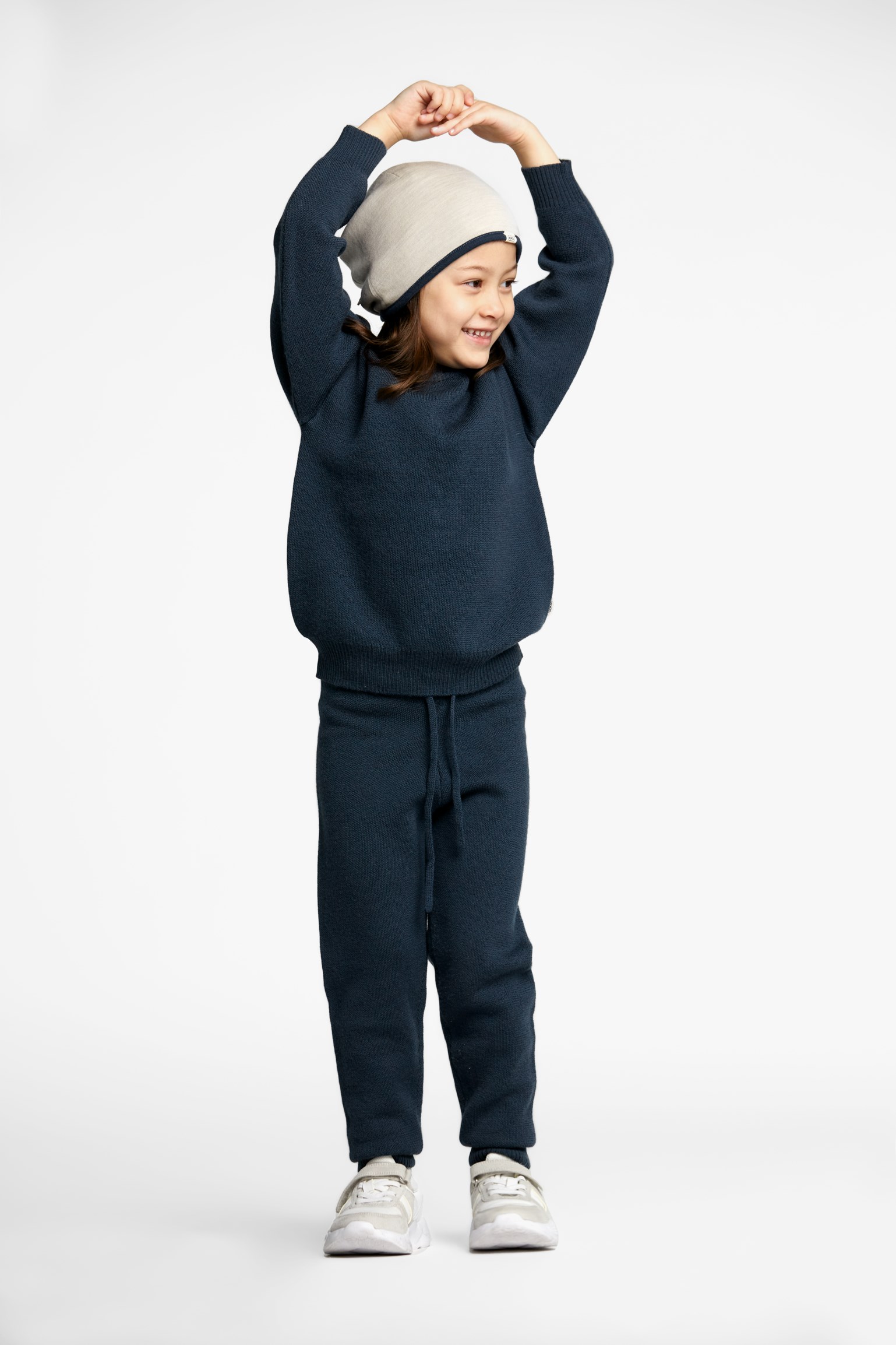 Voksi Wool meriinovillane kampsun Jacquard Poppy Blue