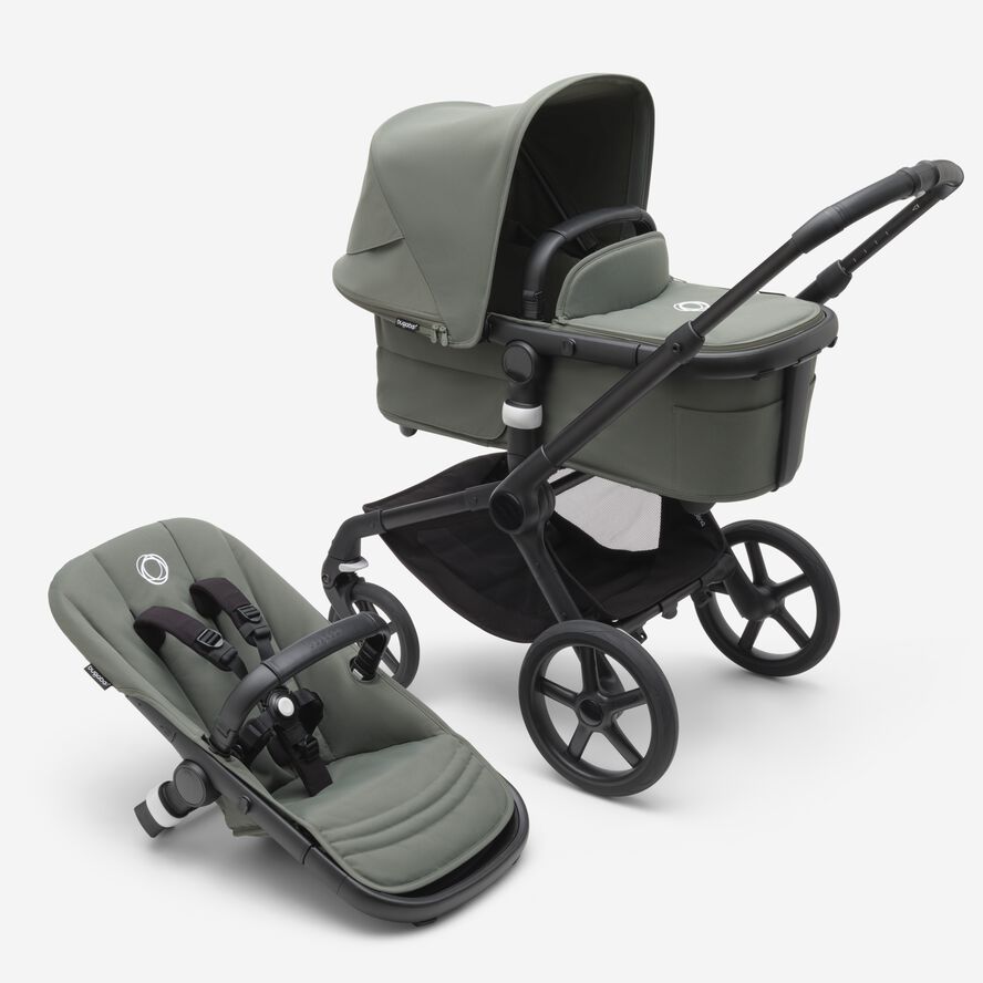 Bugaboo Fox 5 2in1 vankrikomplekt Black/Forest Green/Forest Green