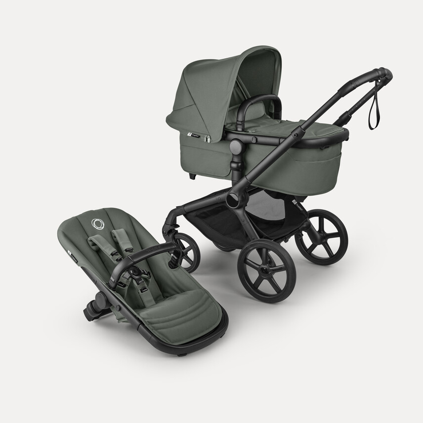 Bugaboo Fox 5 Renew 2in1 vankrikomplekt Black/Forest Green/Forest Green