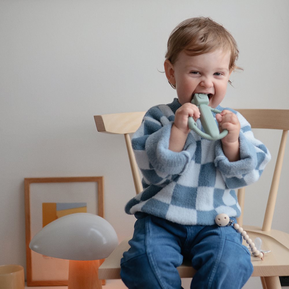 Mushie närimisrõngas Robot Rattle Teether​ Cambridge Blue