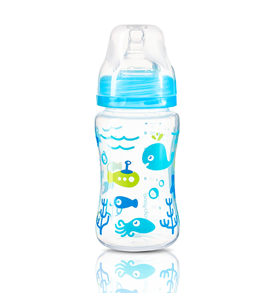 BabyOno laia kaelaga Anti-Colic lutipudel 240ml värvivalik