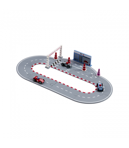 Kids Concept puidust ralliautode rada + autod