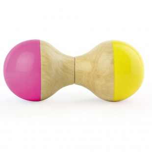 Vilac puidust marakas roosa-kollane
