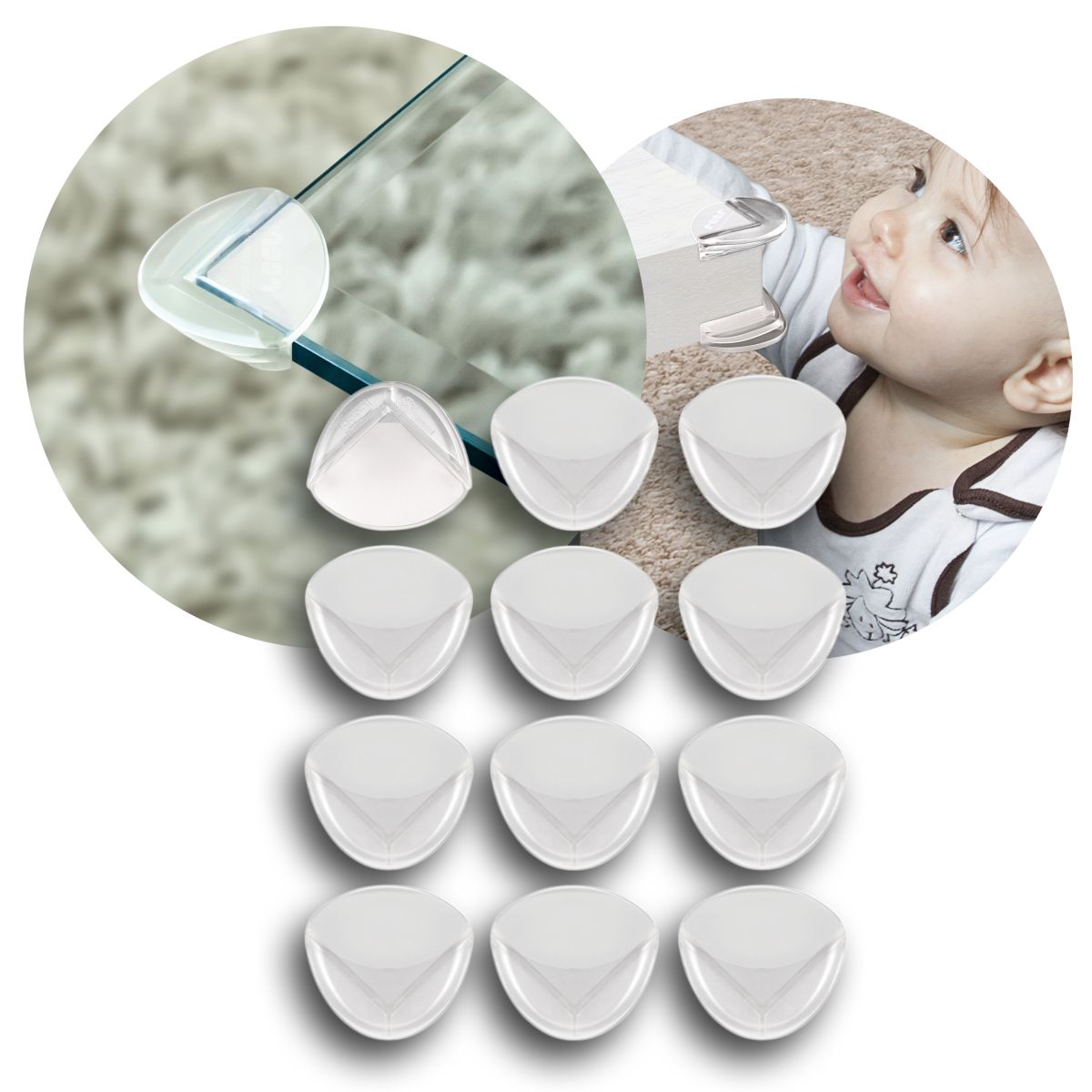 Reer nurgakaitsed ümmargune valge 12tk