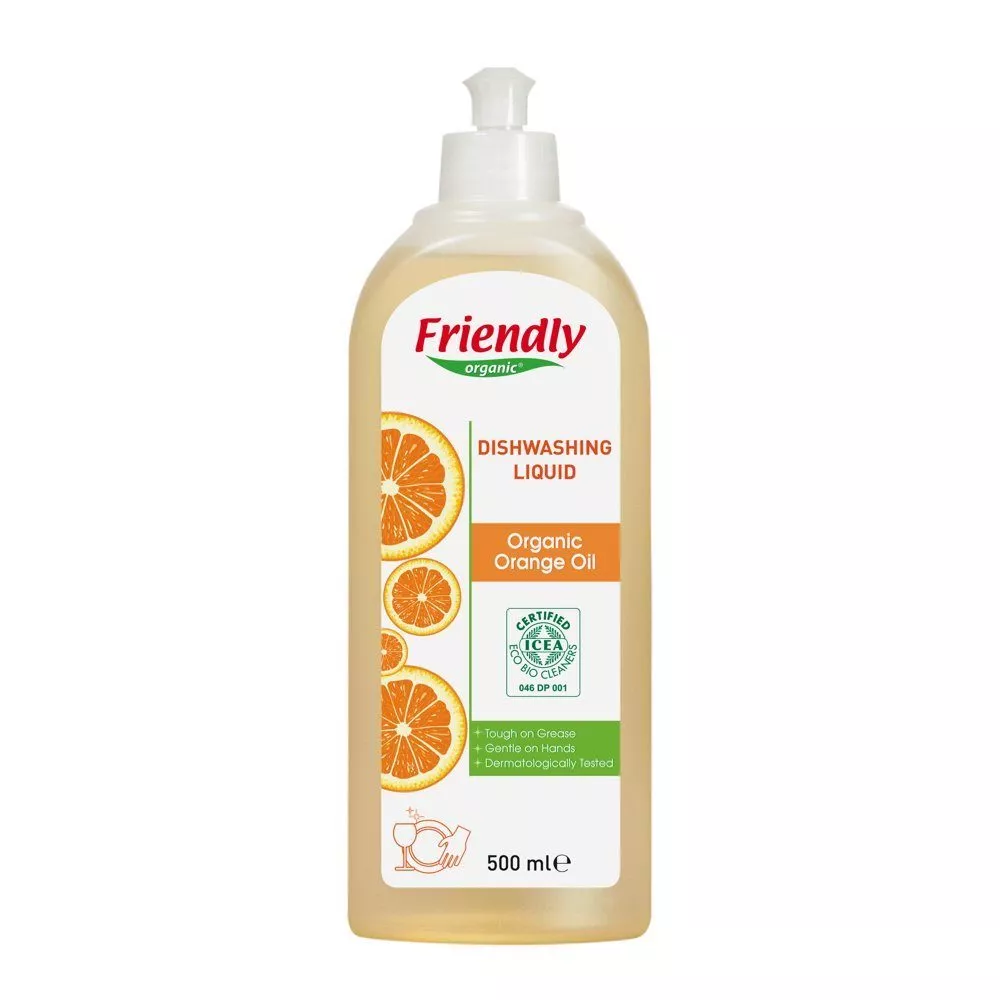 Friendly Organic orgaaniline apelsiniõliga nõudepesuvahend, 500 ml