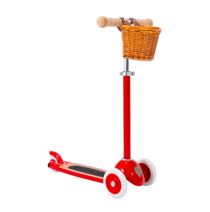 Banwood vintage tõukeratas korviga - punane