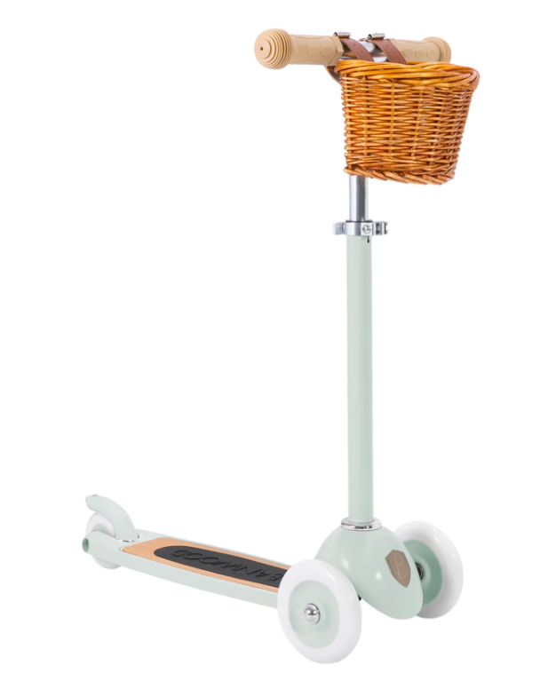 Banwood vintage tõukeratas korviga - mündiroheline