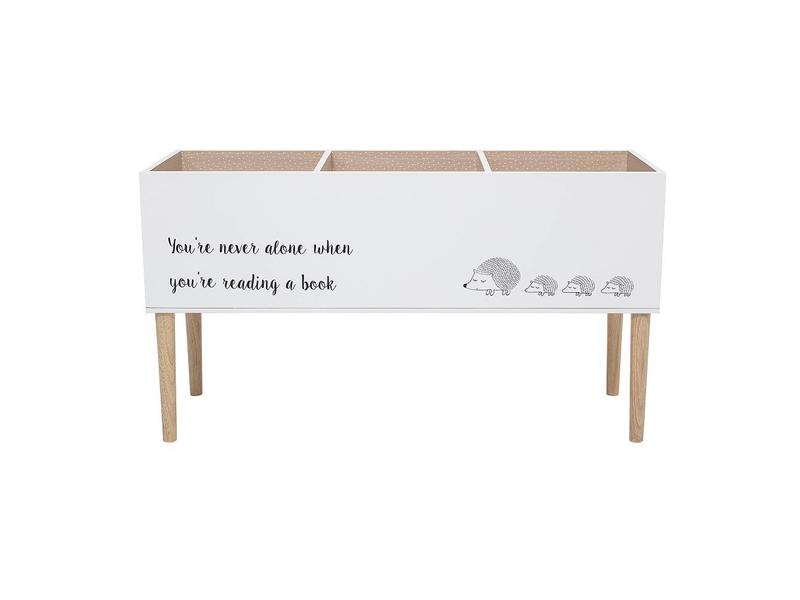 Bloomingville 3 kastiga valge printpildiga riiul Salam