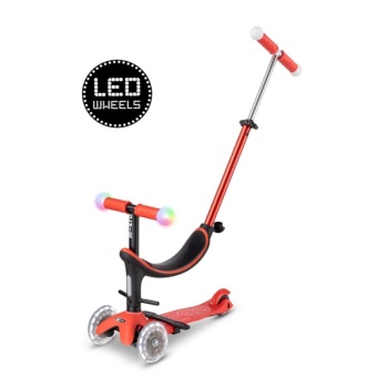 Micro Mini2Grow Deluxe Magic LED tõukeratas, punane, 12 kuud-6a.