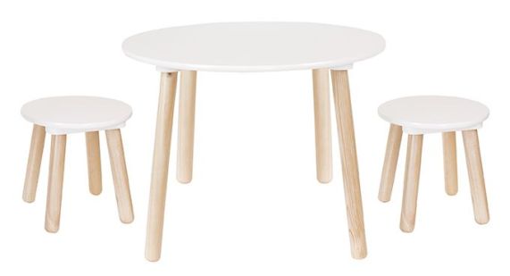 JaBaDaBaDo laste laud ja 2 tooli valge