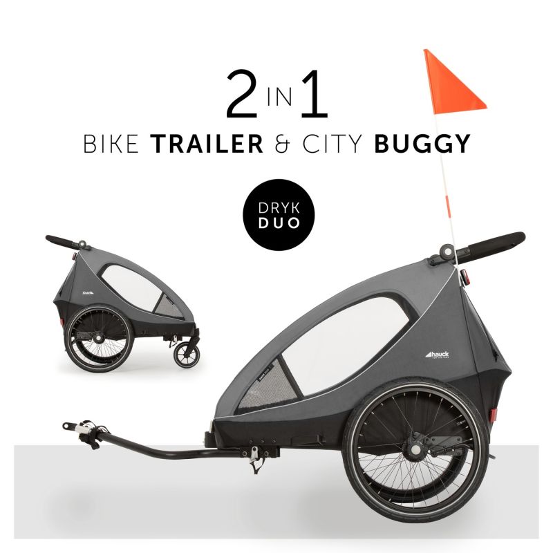 Hauck Dryk Duo jalgrattahaagis 2in1, grey