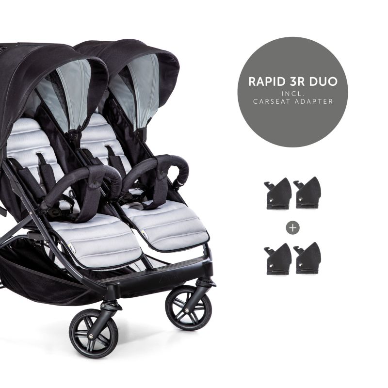 Hauck Rapid 3R Duo kaksikute jalutuskäru silver/charcoal