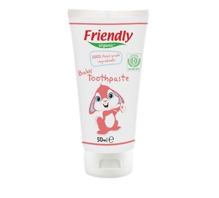 Friendly Organic 100% söödavatest koostisosadest beebide hambapasta