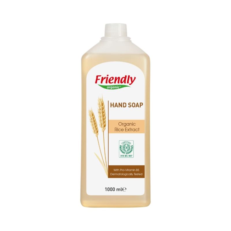 FRIENDLY ORGANIC orgaaniline niisutav vedelseep riisiekstraktiga TÄITEPAKEND, 1000ml