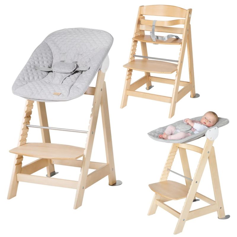 Roba söögitool 'Born Up' komplekt 2in1 naturaalne/hall