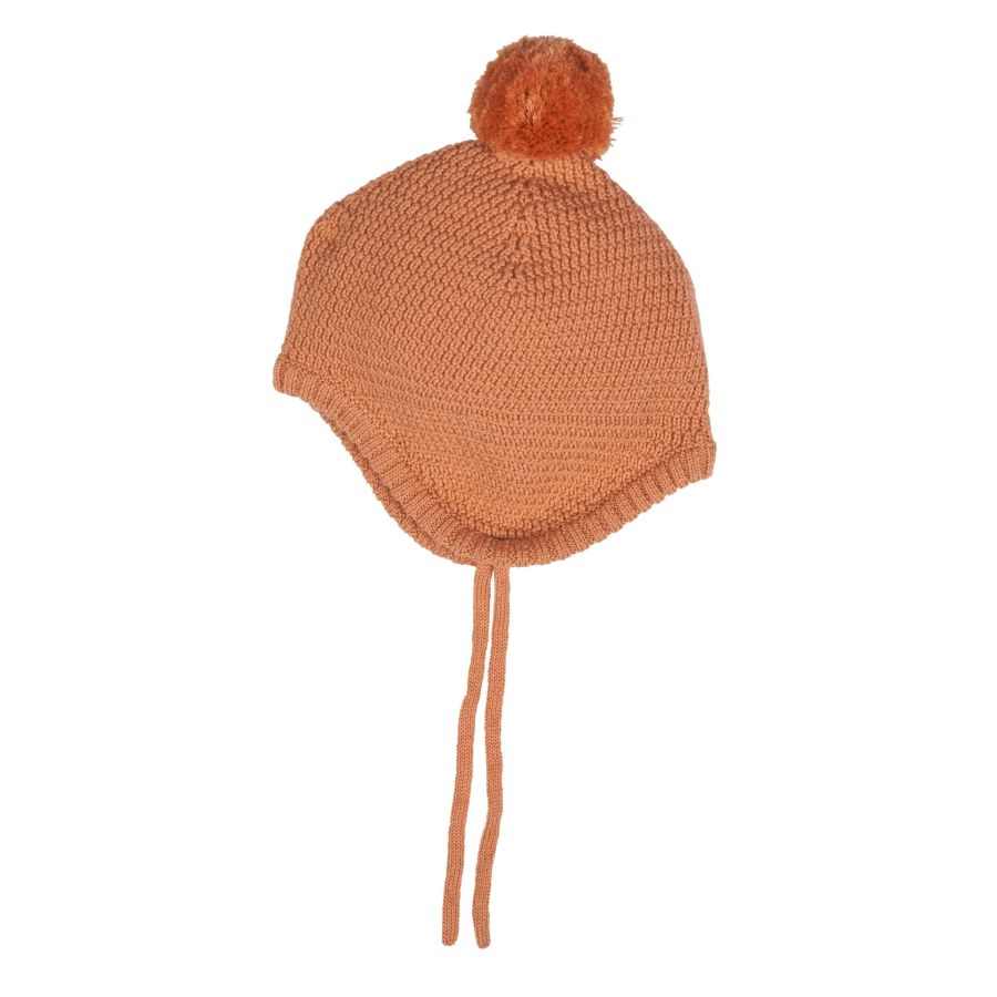 Voksi Wool meriinovillane müts Honeycomb Sandstone Peach