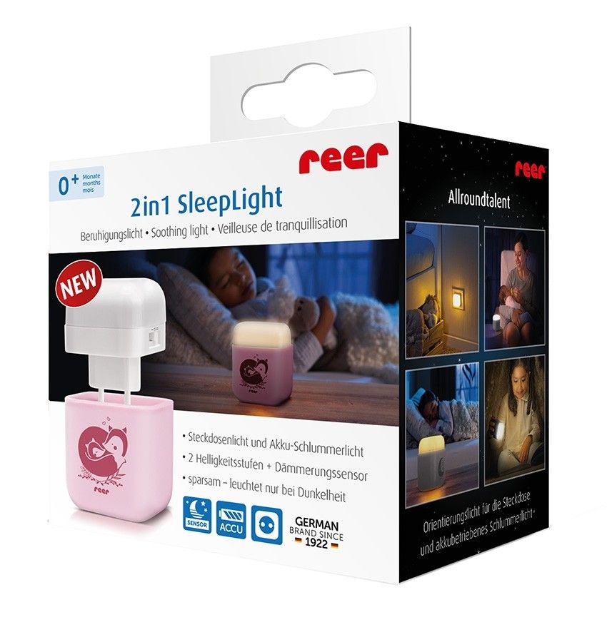 Reer 2in1 SleepLight - roosa öölamp LED-tuled