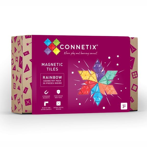 Connetix magnetilised klotsid 30tk Rainbow Geometry Pack