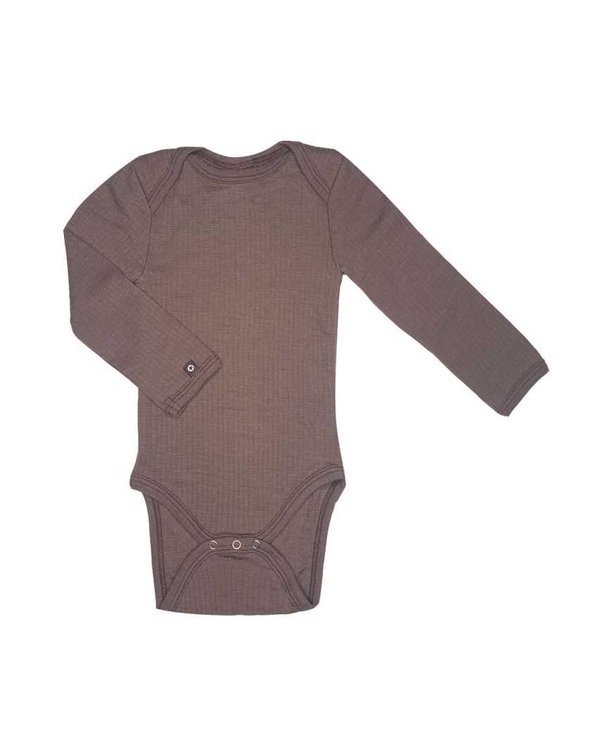 SmallStuff meriinovillane body pikkade varrukatega  Rose Brown