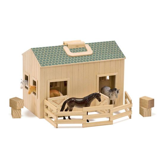 Melissa & Doug puidust Tall ja 4 hobust