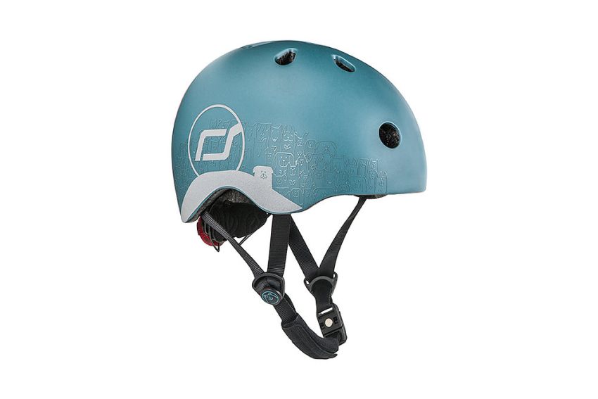 Scoot and Ride väikelaste jalgrattakiiver lisahelkuriga STEEL 45-51cm XXS-S