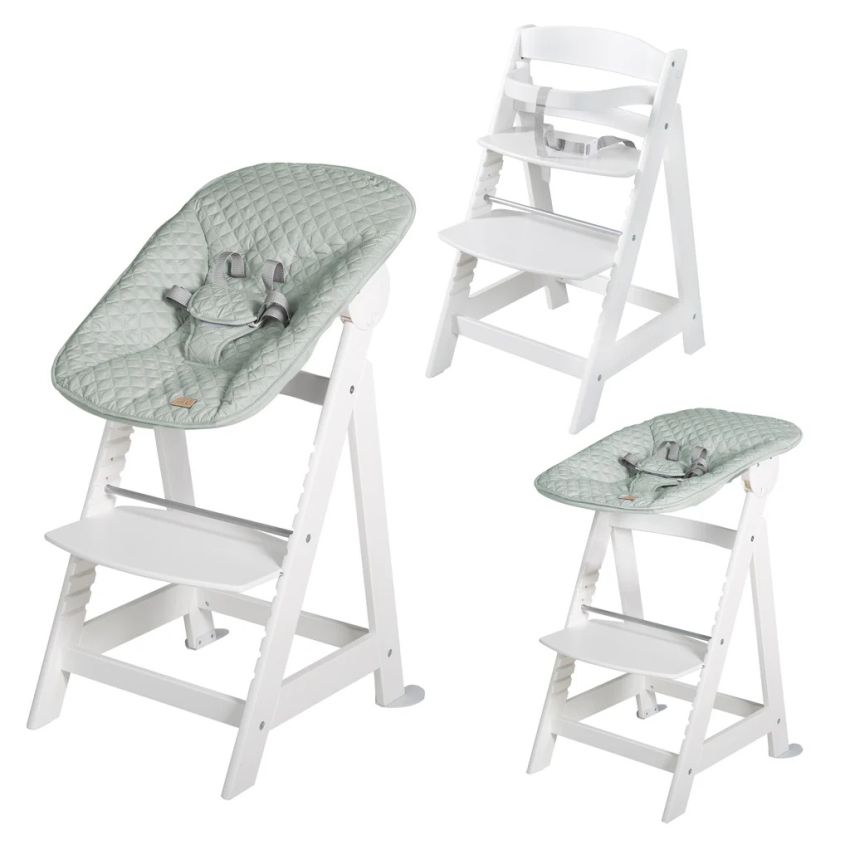 Roba söögitool 'Born Up' komplekt 2in1 valge/frosty green