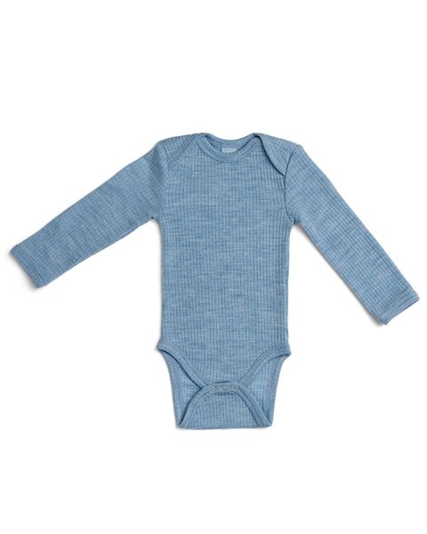 SmallStuff meriinovillane body pikkade varrukatega Light Blue Melange