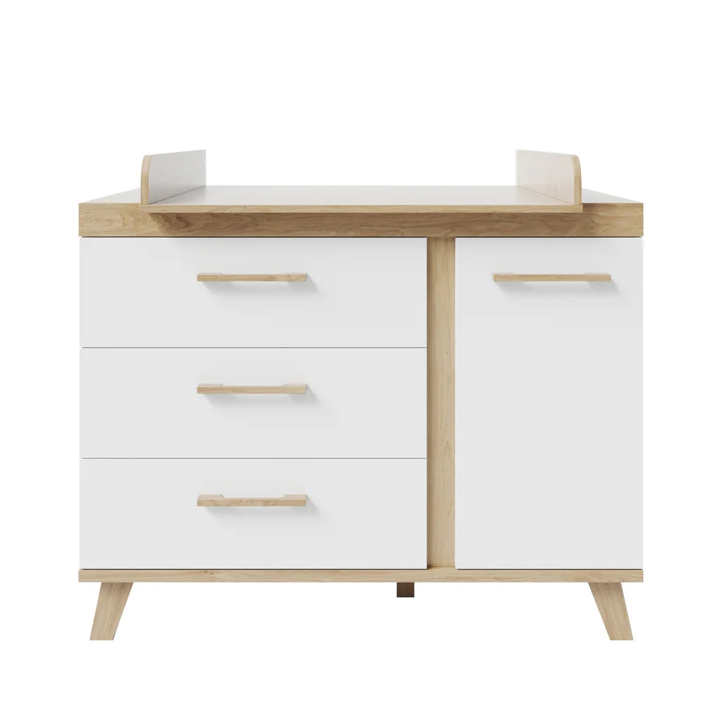 Roba mähkimislaud 'Smile' - 3 sahtlit ja 1 uks - valge