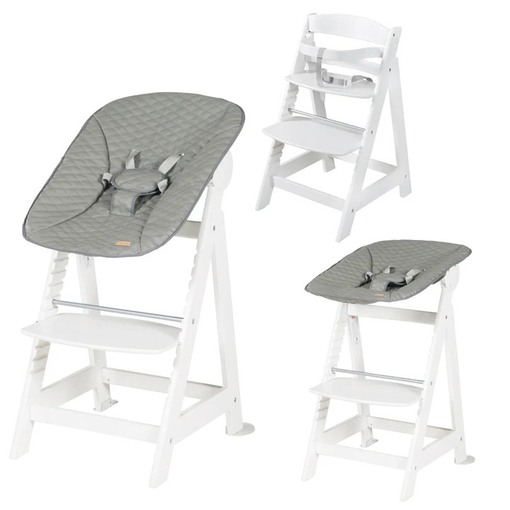 Roba söögitool 'Born Up' 2-ühes valge/hall